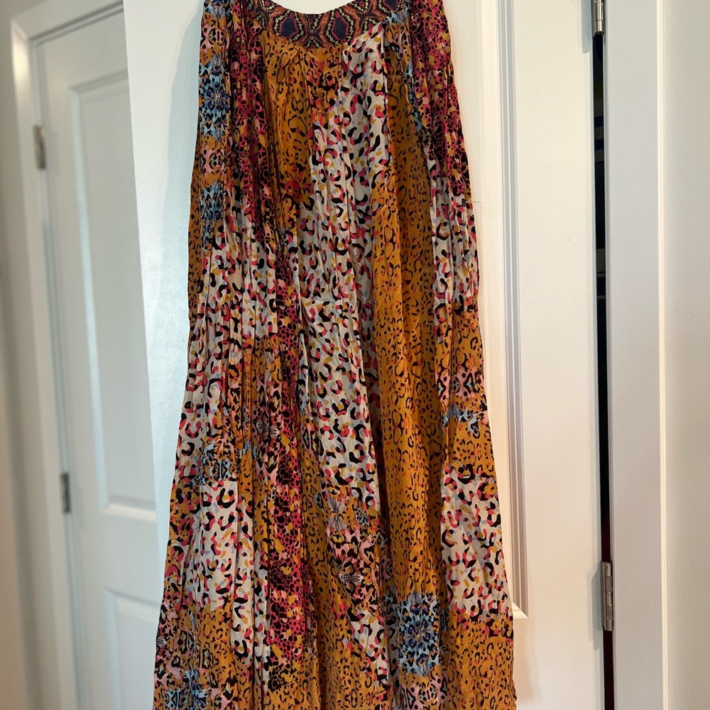 Bohemian Mustard Floral Patchwork Maxi Skirt